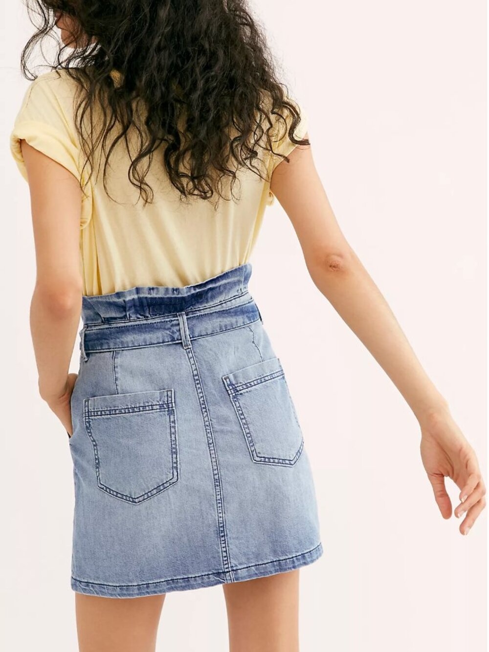 Free People Blue Denim Mini Skirt Splendor In The Grass Size 8 - Picture 11 of 12